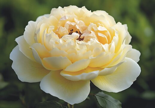 Stunning Close-Up of a Pale Yellow Rose Blossom