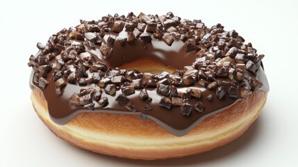 A Delicious Chocolate Donut with Chocolate Crunchies