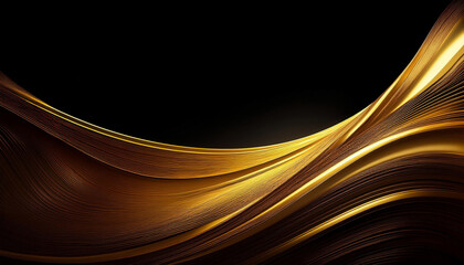 Fototapeta premium Luxury gold wave illustration background on black background. Premium design for wallpaper