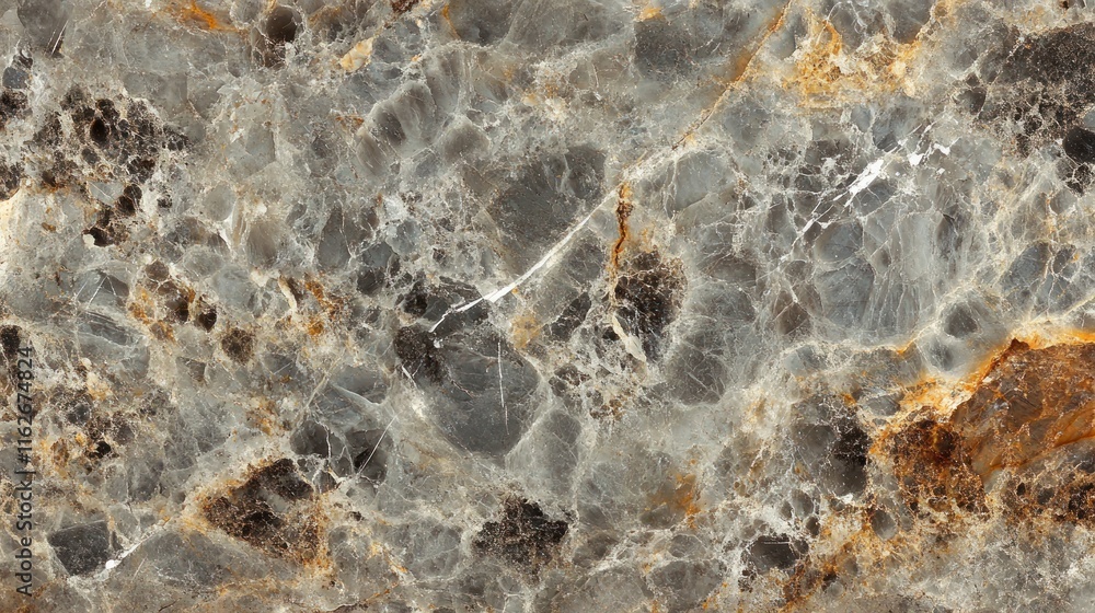 Poster A close-up view of a textured stone surface with various colors and patterns.