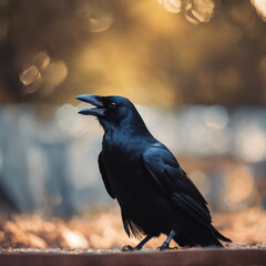 Naklejka premium Black Crow Closeup