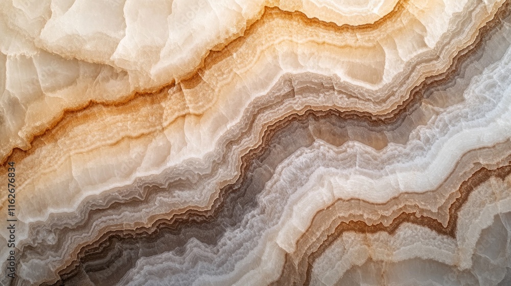 Poster A close-up view of layered agate stone showcasing its natural colors and patterns.