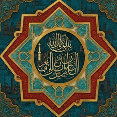 Islamic Arabic calligraphy design for Ramadan Kareem greeting background template
