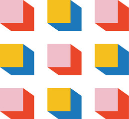 Several simple Bauhaus cube pattern