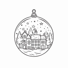 Obraz premium Christmas sphere decoration icon for festive celebration