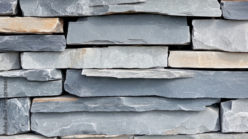 Aufkleber a close-up view of stacked slate stone, showcasing texture and color variations.