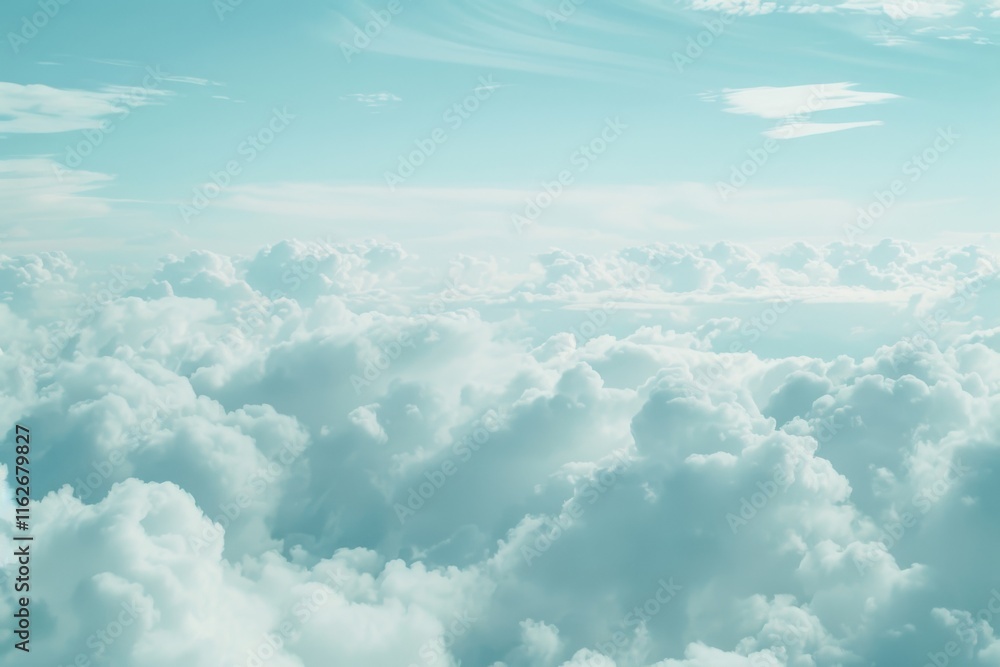 Wall mural soft smooth white clouds with pastel color of sky.for abstract background