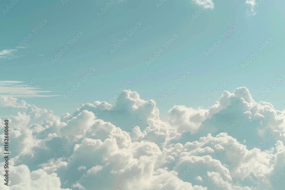 Wall mural soft smooth white clouds with pastel color of sky.for abstract background