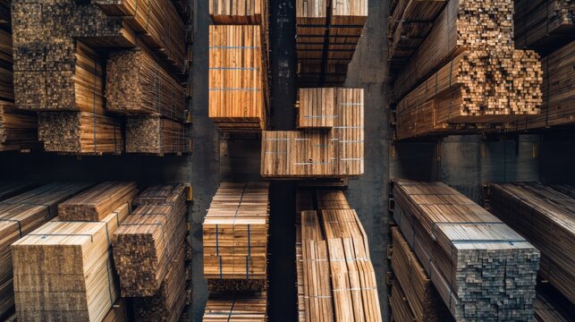 Explore sustainable timber resources with high-quality lumber stacks. Premium wood supply for construction, renovation, and woodworking projects.