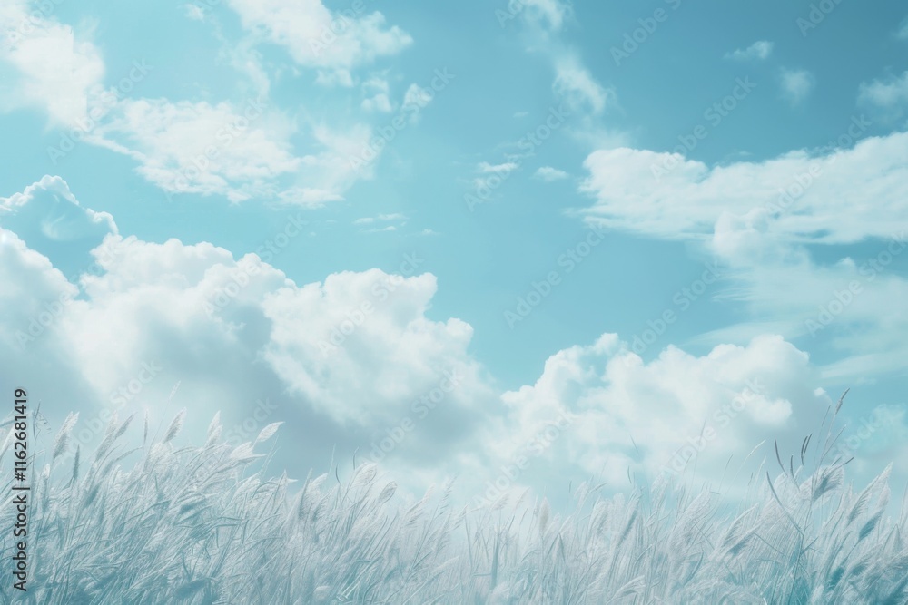 Wall mural soft smooth white clouds with pastel color of sky.for abstract background
