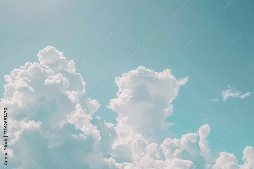 Poster soft smooth white clouds with pastel color of sky.for abstract background