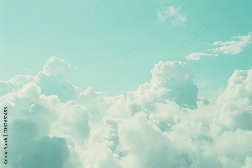 Poster soft smooth white clouds with pastel color of sky.for abstract background