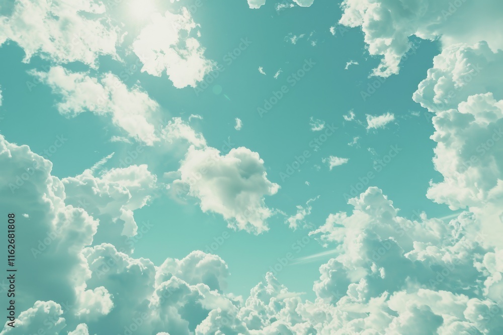 Wall mural soft smooth white clouds with pastel color of sky.for abstract background