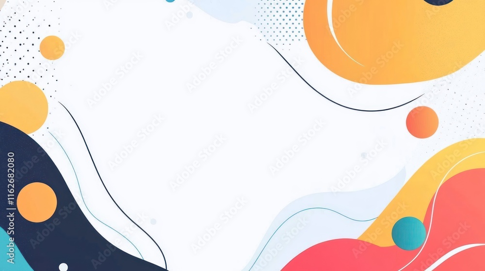 Aufkleber A colorful abstract background featuring fluid shapes and circles, ideal for design use.