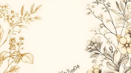 Elegant Gold and Brown Floral Frame Design