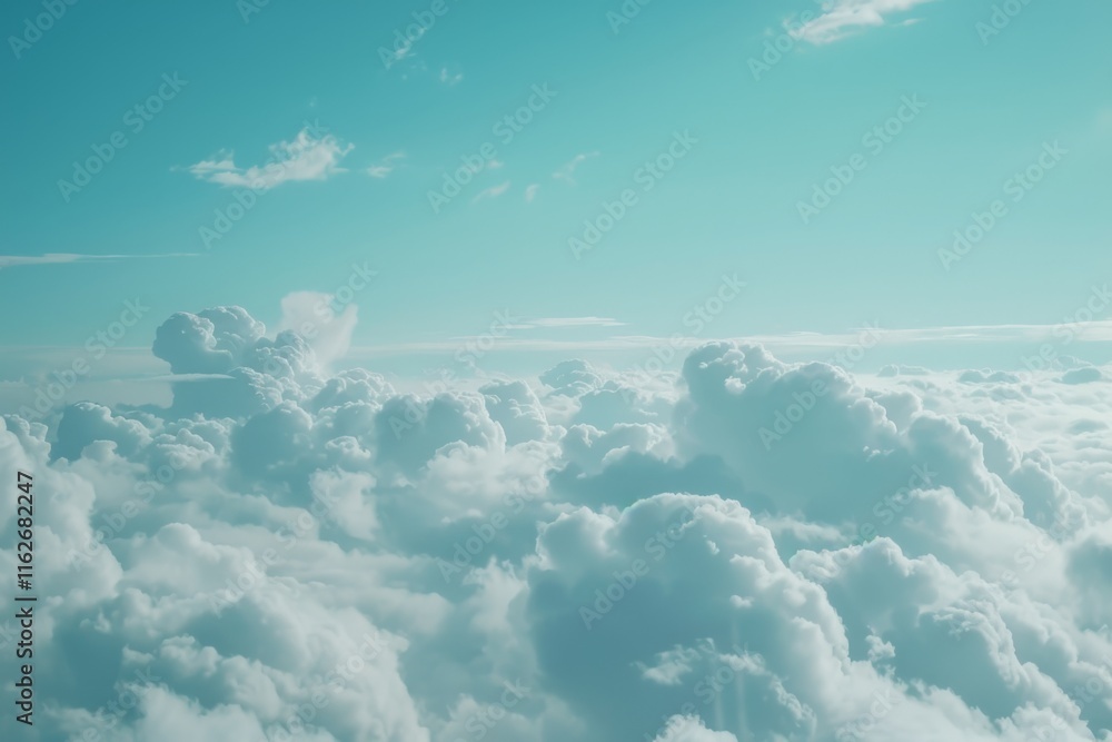 Wall mural soft smooth white clouds with pastel color of sky.for abstract background