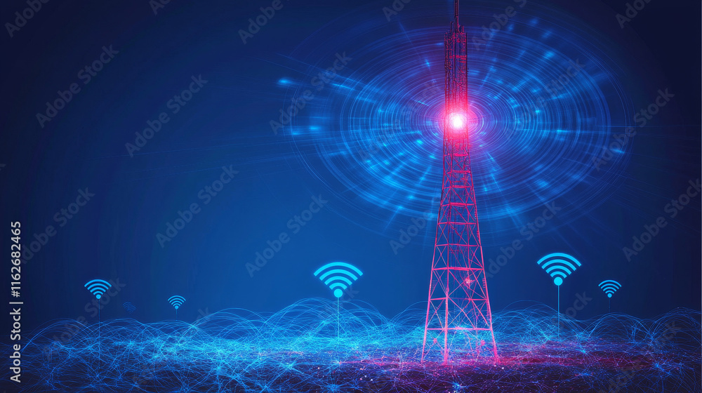 Aufkleber radar sonar, wi fi sensor wave or signal sound scanner, vector blue light effect. wireless technolog