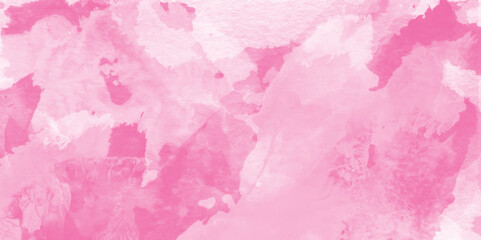 Grunge pink background, Stain artistic hand painted texture of pink, pastel hand painted watercolor of pink texture, Abstract grainy fantasy smooth light pink watercolor paper texture with clouds.