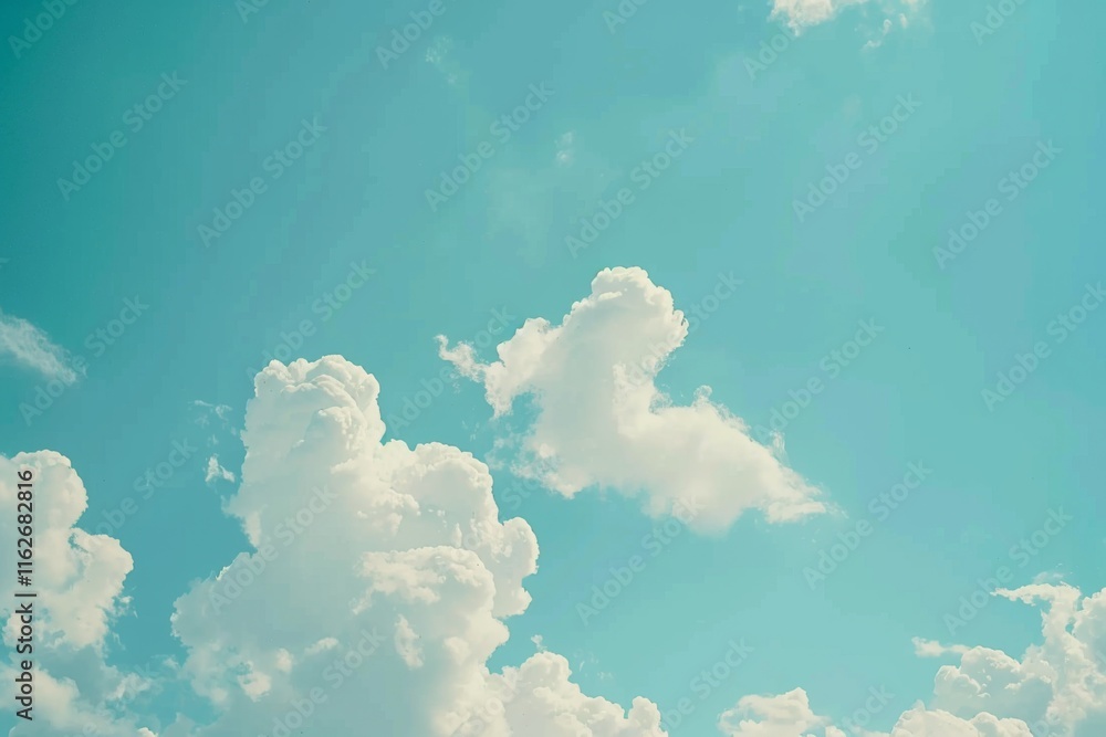 Wall mural soft smooth white clouds with pastel color of sky.for abstract background