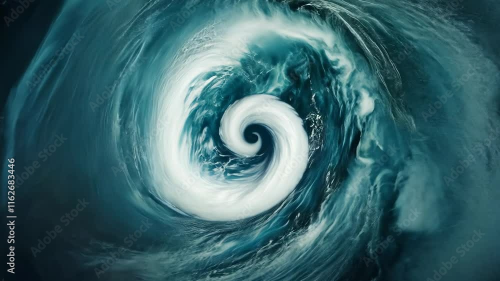 Poster an abstract swirl of ocean waves with