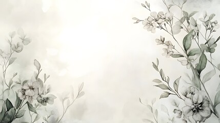 Delicate Watercolor Flowers and Leaves Design