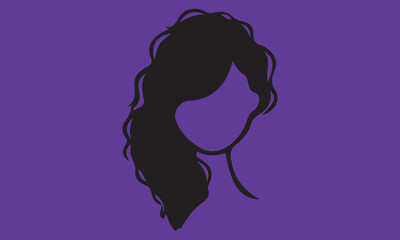 woman hair silhouettes vector illustration