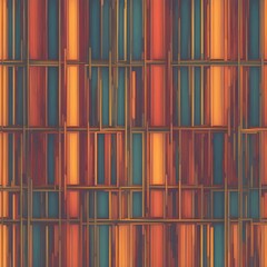 Abstract seamless pattern with stripes forming squares is repeating on a textured background