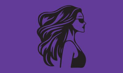 woman hair silhouettes vector illustration