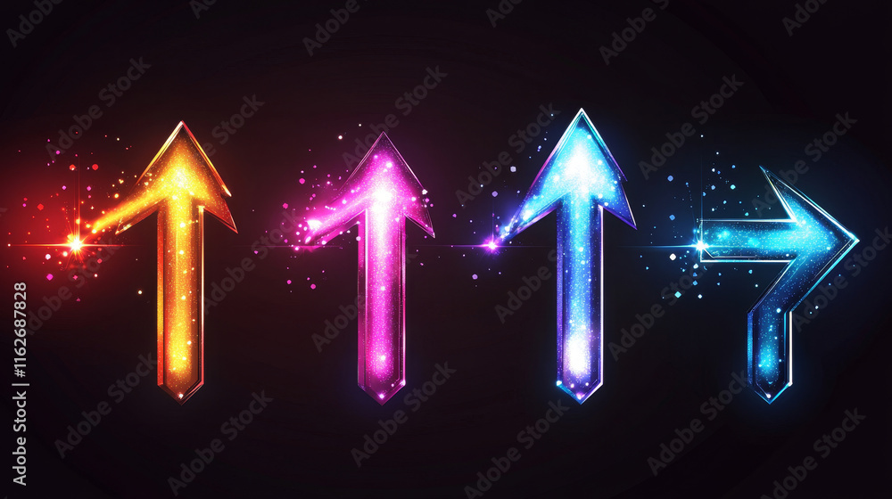 Poster glossy arrow icons and symbols for web design, such a logo. jpeg version also available in gallery