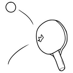 Ping-Pong illustration hand drawn outline vector