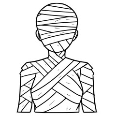 mummy women illustration hand drawn outline vector