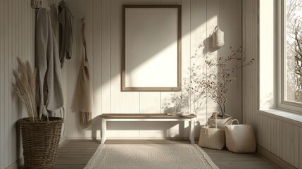 Serene Entryway: Minimalist Design with Natural Light