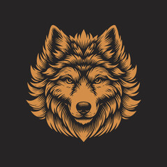Fototapeta premium Monochrome Wolf Head Design