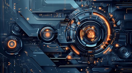 Fototapeta premium Futuristic Technological Interface Abstract Design