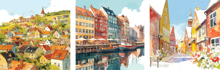 aalborg watercolor clipart