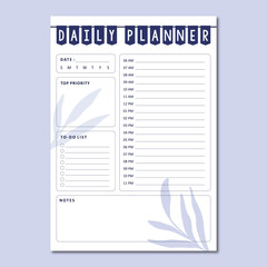 Daily planner vector template