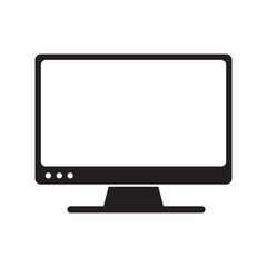 Computer monitor icon. Flat PC symbol.