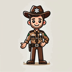 sweet smile sheriff character vector