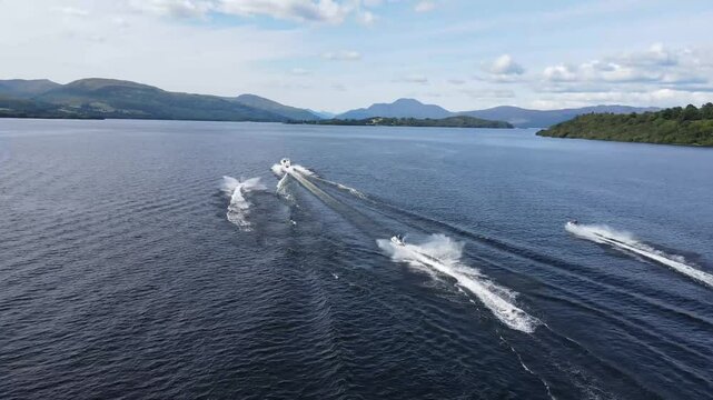 Wakeboarding on Loch Lomond & The Trossachs National Park in Scotland