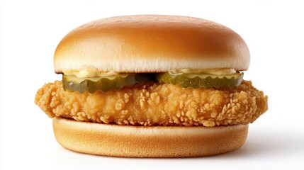 Crispy Chicken Sandwich with Pickles and Mayonnaise
