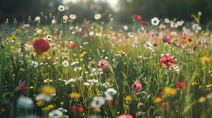 Meadow floral seamless pattern wallpaper