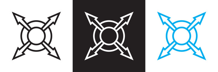 Fullscreen Icon vector . Expand to full screen icon. Fullscreen sign icon. Arrows symbol.  Vector illustration. isolated on white and black background. EPS 10