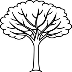 Simple Tree Line Art for Logo Design