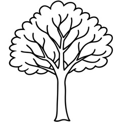 Simple Tree Line Art for Logo Design