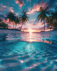y2k style water travel paradise vacation sunset