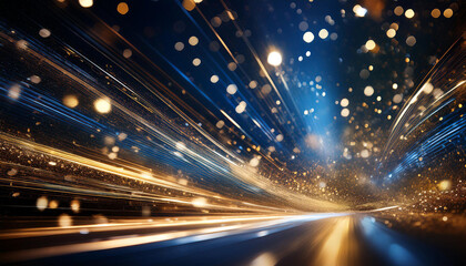 Obraz premium Vintage Glittering Lights Background in Gold, Silver, Blue, Black