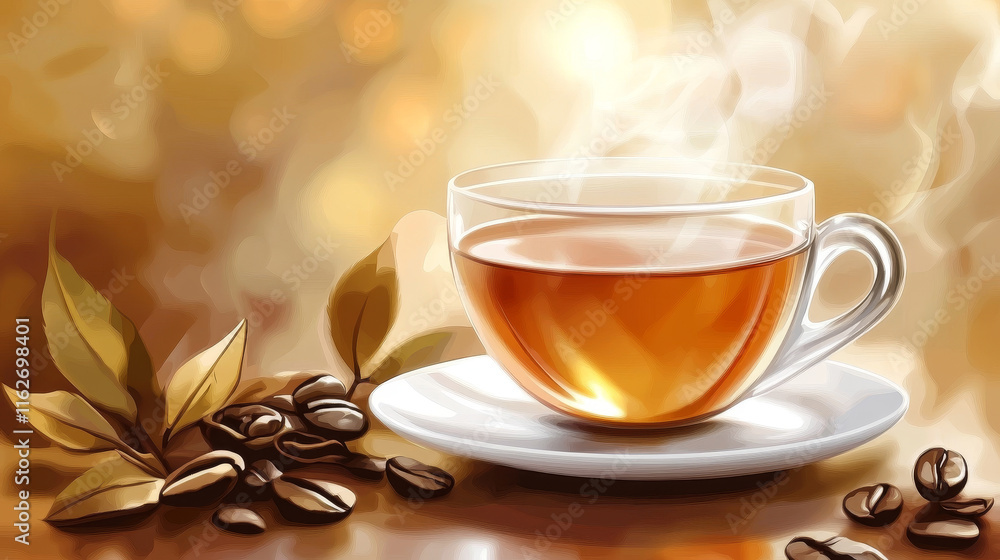 Poster tea or coffee symbol. vector version also available in gallery