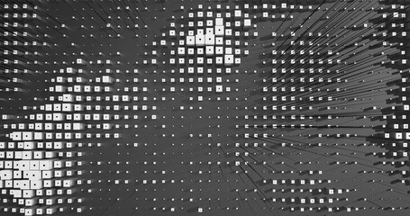 Abstract Cubes Geometric Shapes Black and White Speed Motion Textured Background with Spikes