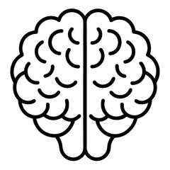 Simplified Brain Symbol in Vector Line Art