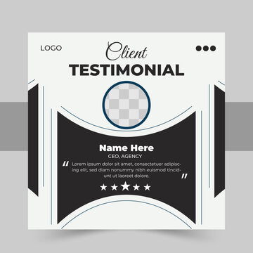Set of client testimonials or review social media post design, testimonial web banner for social media post